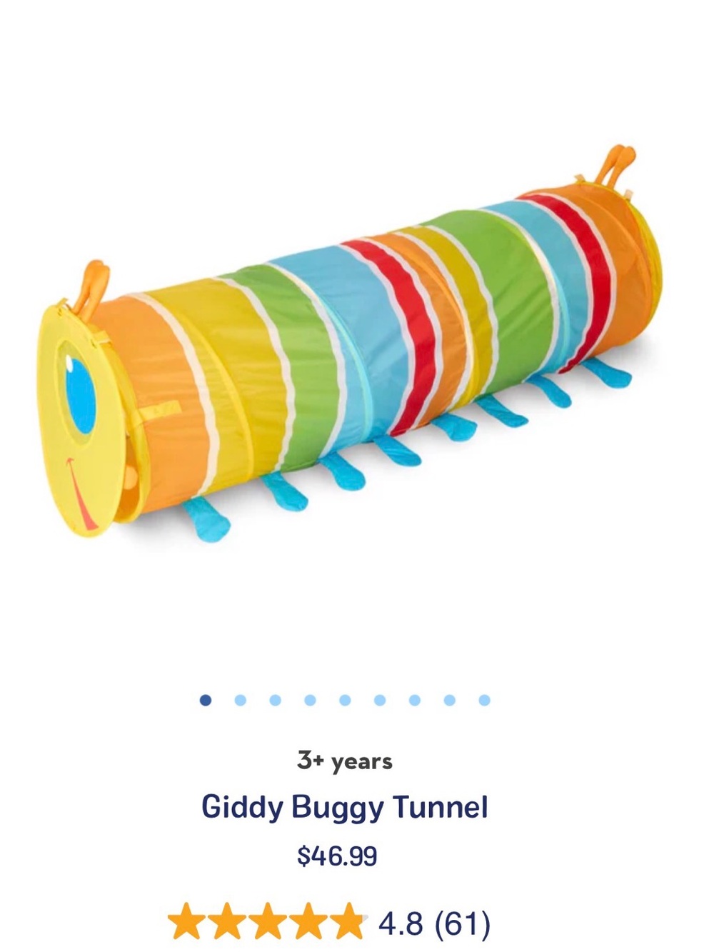 Melissa & Doug Giddy Buggy Tunnel - Colorful Play Tunnel for Kids